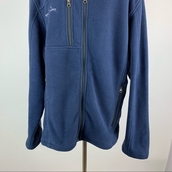 Eddie Bauer Navy Fleece Zip Front Jacket Large - Picture 3 of 7